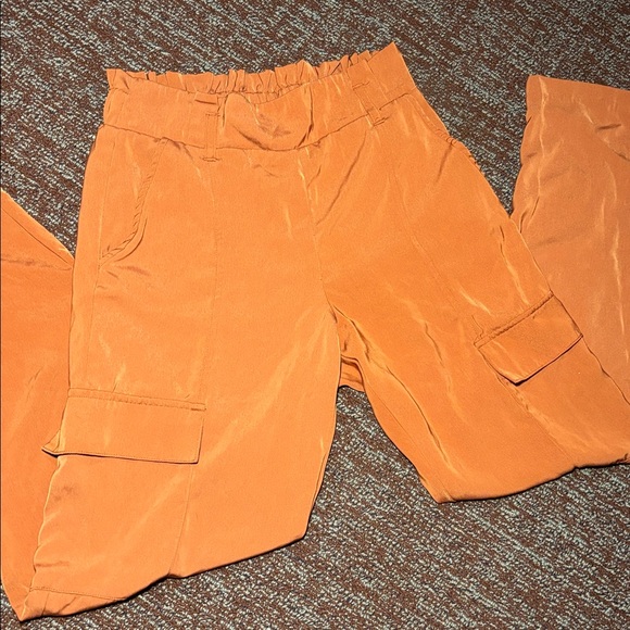 MICHAEL Michael Kors Pants - Michael Kors rust orange silky cargo joggers straight leg pull on  trousers S